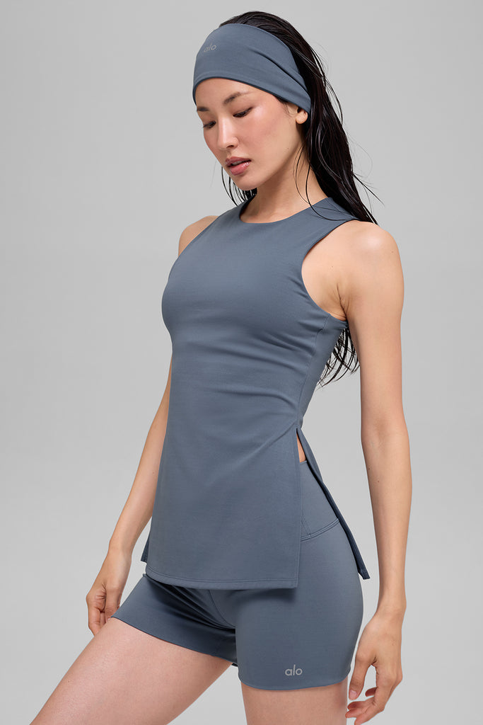 ALO Softsculpt Precision Full Length Bra Tank - Bluestone | ALO