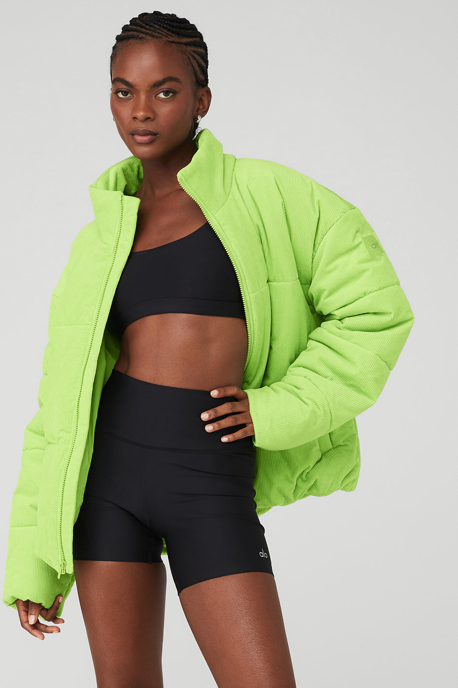 Corduroy Stage Puffer - Celery