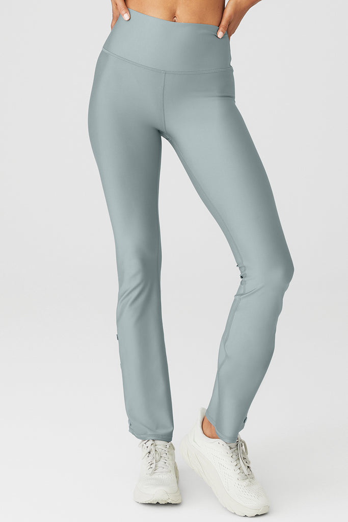 Alo Yoga Gray High Rise Airbrush Leggings Anthracite Shine Grey Color