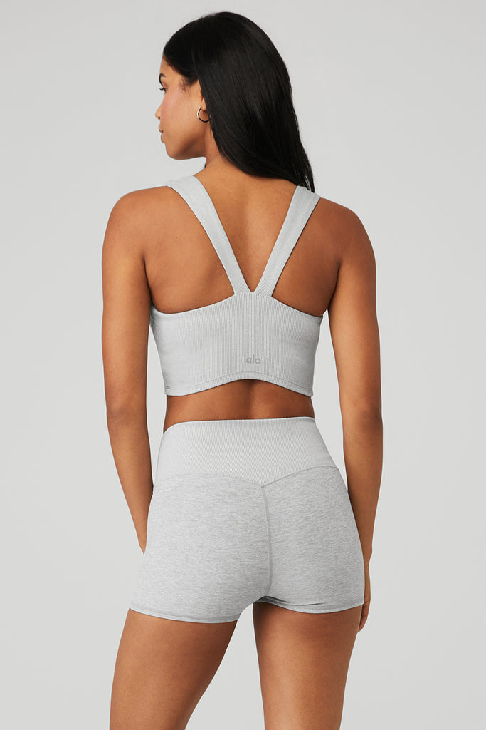 Buy Alo Yoga® Ribbed Crop Whisper Bra Tank Top - Athletic Heather