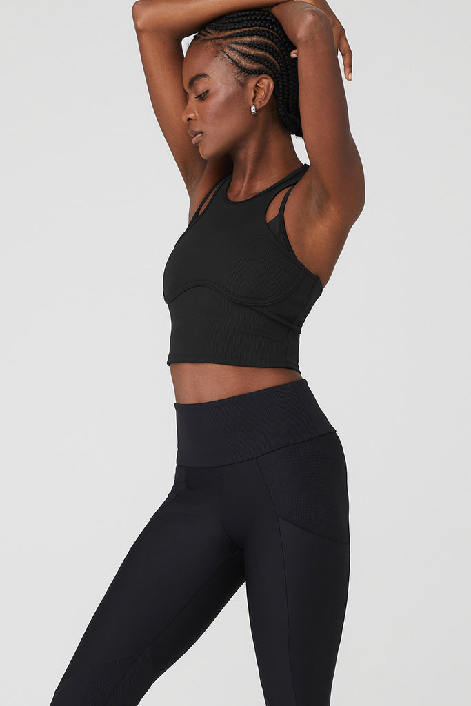 Compression Yoga Black Align Tank With Built In Bra And Strappy Back For  Women Ideal For Running, Dancing, And Activewear Workouts From Virson,  $18.36