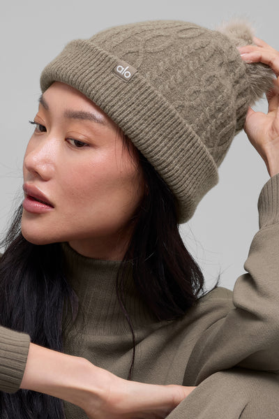 Cable Knit Winter Bliss Beanie - Light Cocoa | ALO