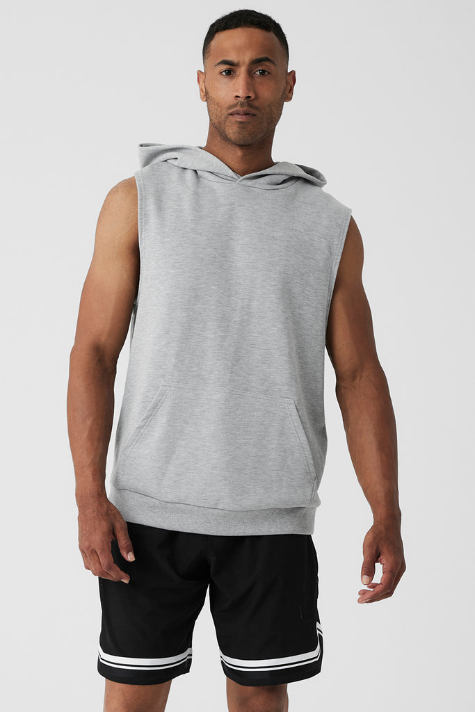 Chill Sleeveless Hoodie Athletic Heather Grey Alo Yoga