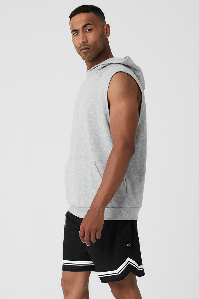 Chill Sleeveless Hoodie Athletic Heather Grey Alo Yoga