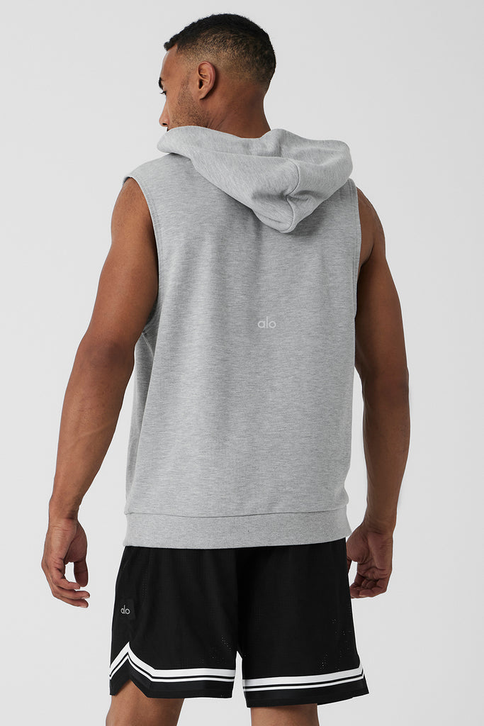 Chill Sleeveless Hoodie Athletic Heather Grey Alo Yoga