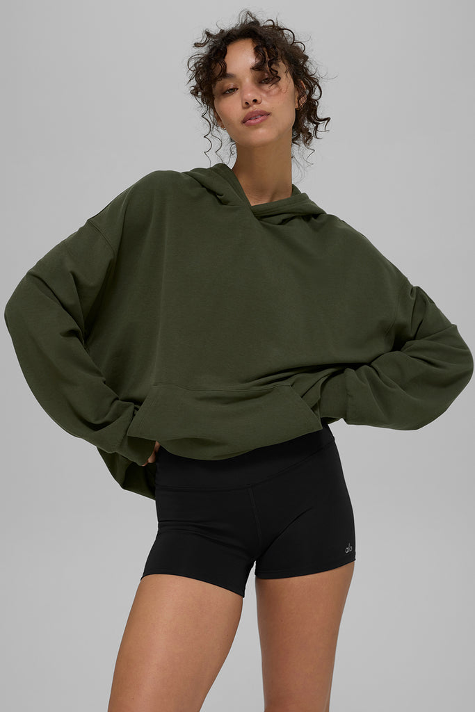 Double Take Sweat à capuche - Vert olive