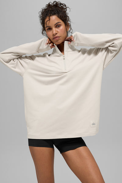 Double Take Long Sleeve 1/4 Zip - Bone | ALO