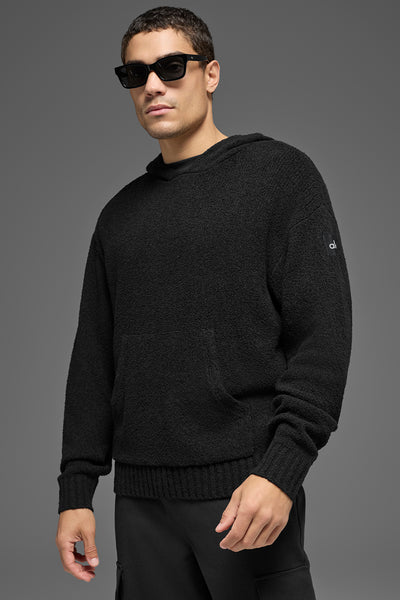 Textured Knit Hoodie - Black | ALO