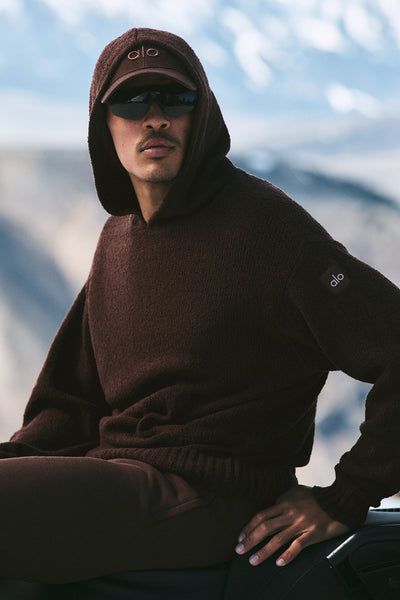 Textured Knit Hoodie - Brownstone | ALO