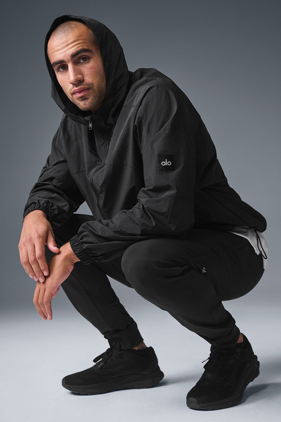 Alo Vantage Nylon Ripstop Track Jacket - Black - Jackets - Free