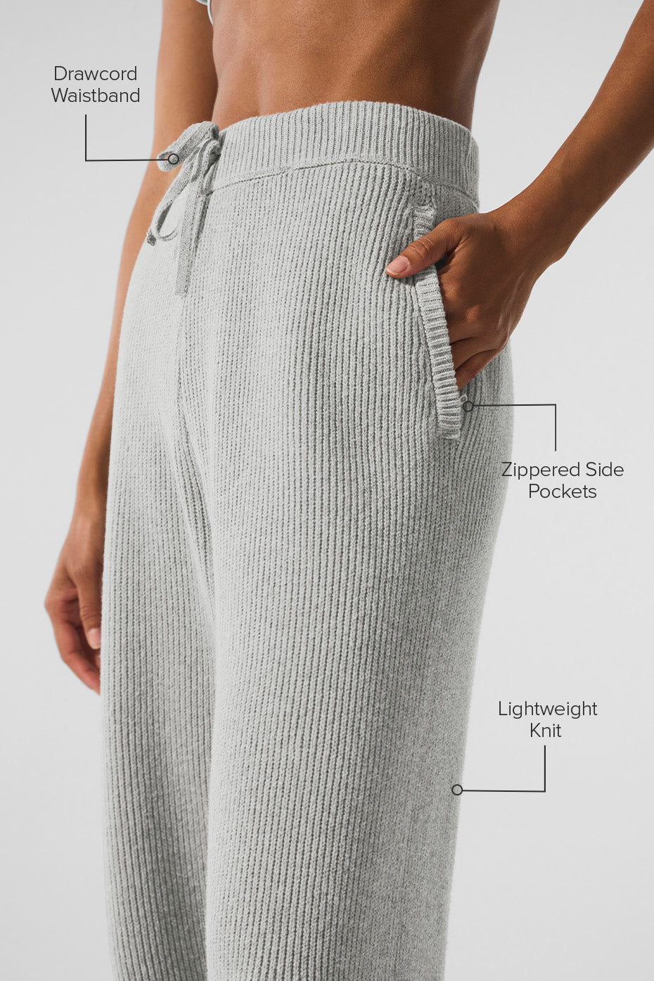 Domain Rib Knit Sweatpant - Athletic Heather Grey | ALO