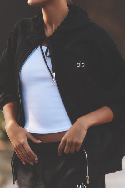 Accolade Full Zip Hoodie - Black | ALO