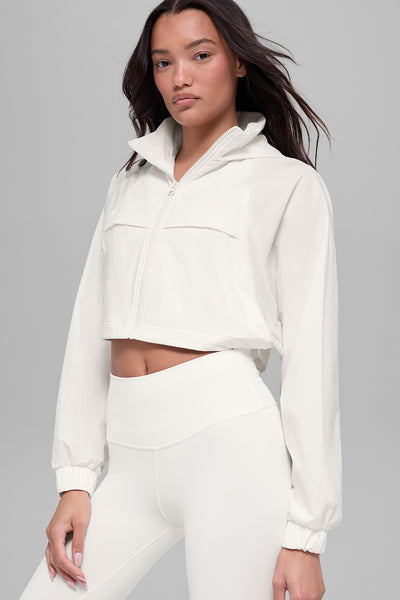 Cropped Playmaker Jacket - Ivory | ALO
