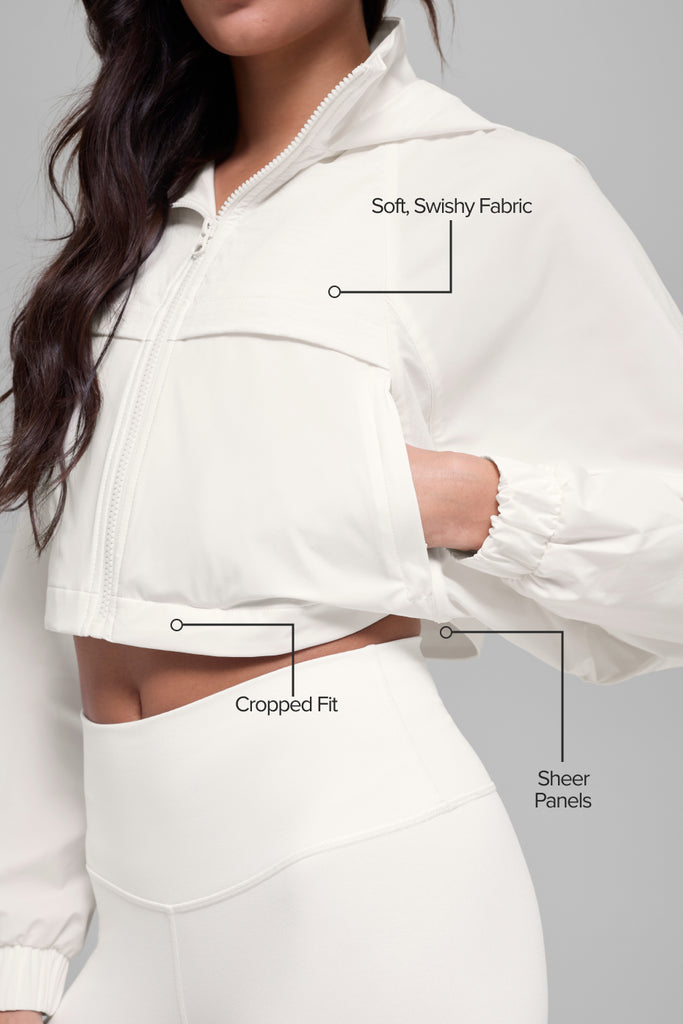 Cropped Playmaker Jacket - Ivory | ALO