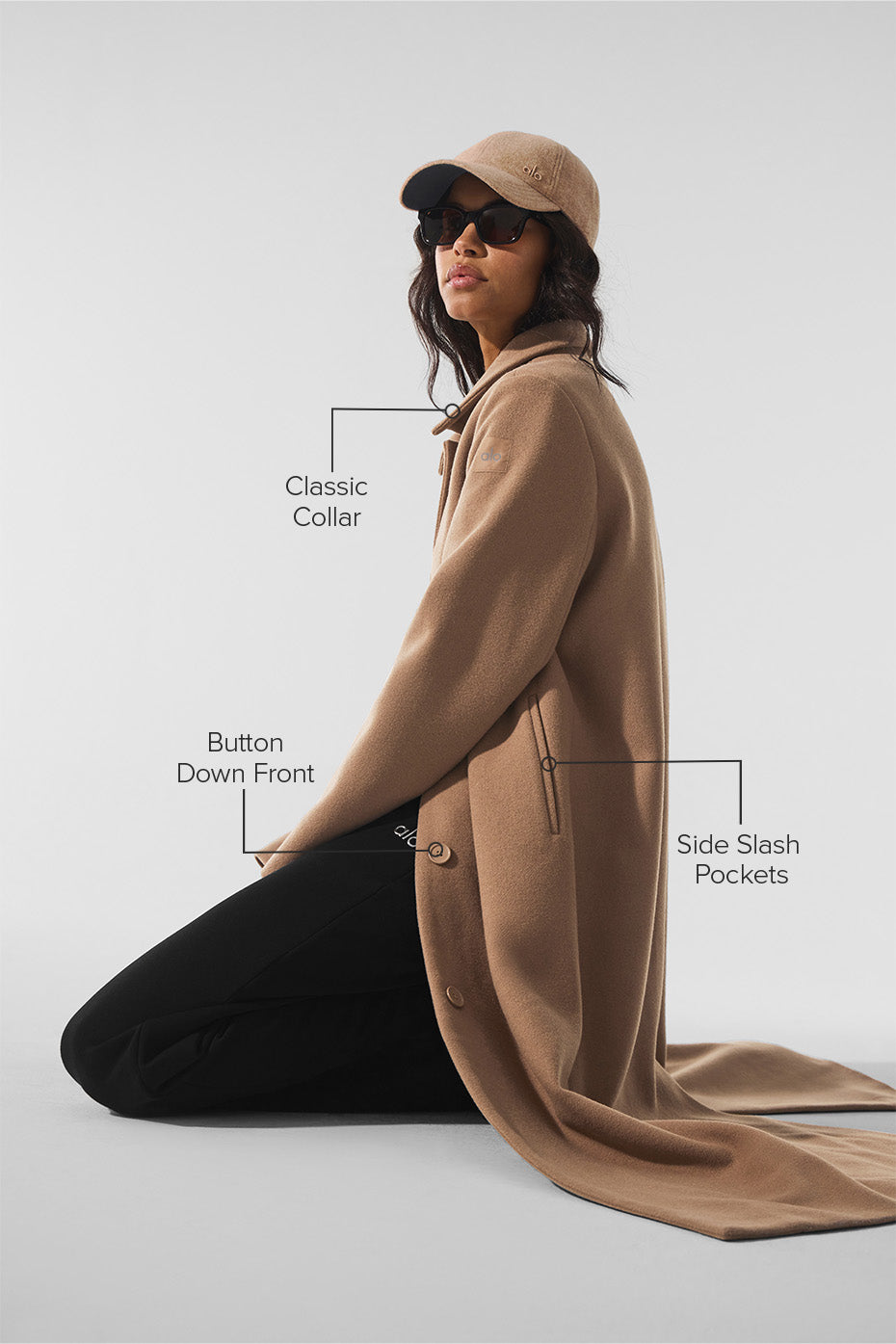 Wool Metro Long Coat - Toasted Almond | ALO