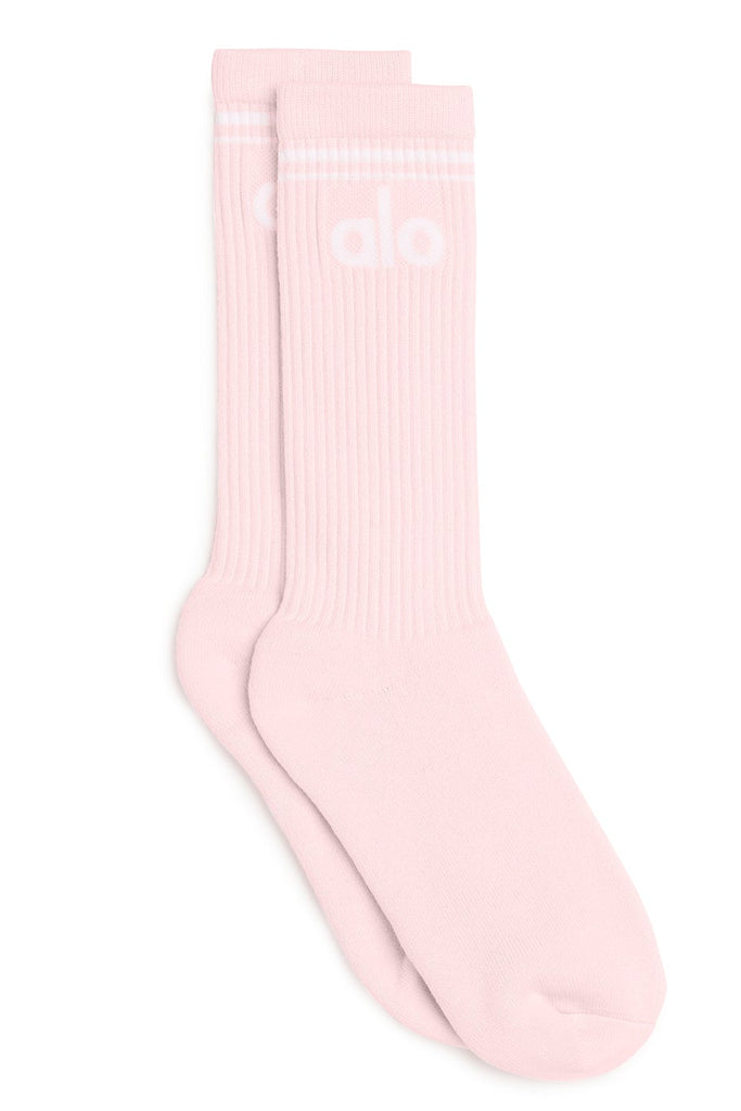 Unisex Throwback Sock - Powder Pink/White | Alo Yoga