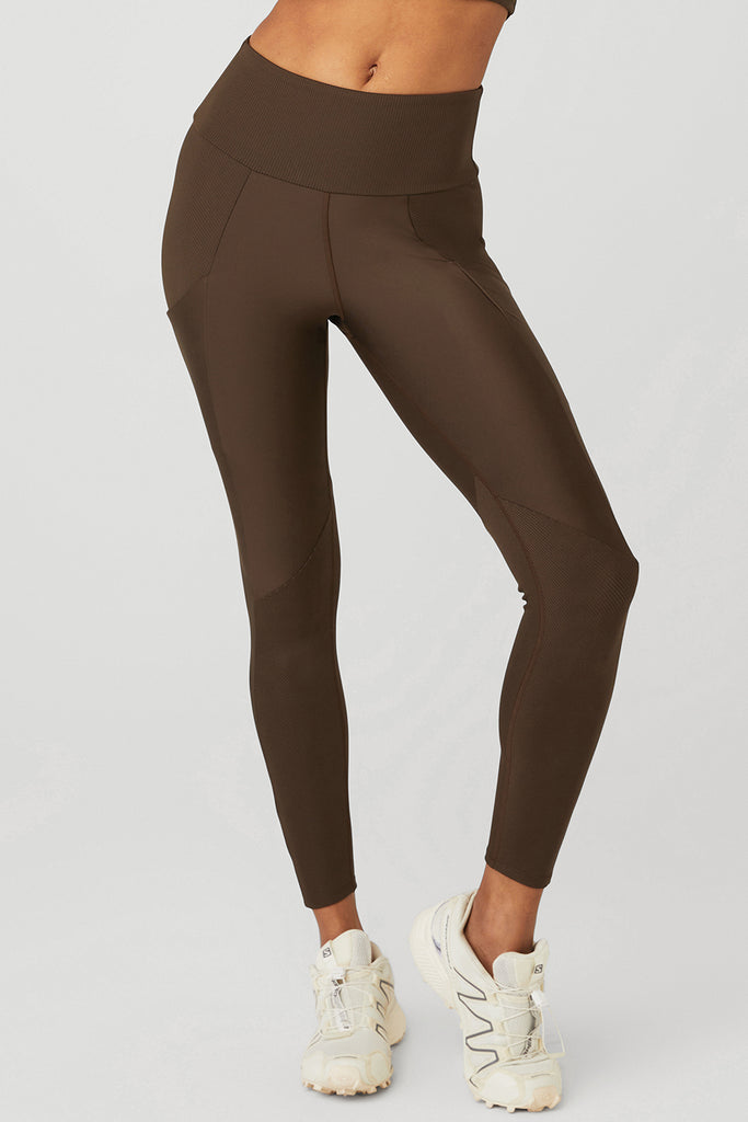 Ribbed Airlift HighWaist 7/8 Enchanted Legging Espresso Alo Yoga
